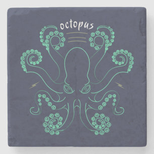 Octopus Cephalopod Tentacles Stone Coaster