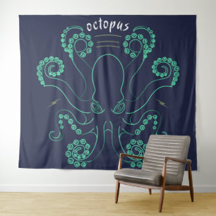 Octopus Cephalopod Tentacles Tapestry