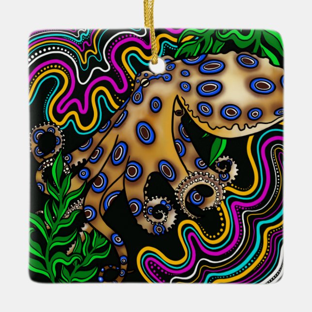 Octopus Ceramic Ornament (Front)