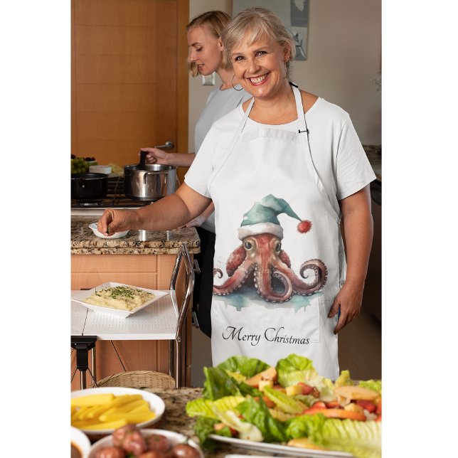 Octopus Christmas Joy, custom Apron (Creator Uploaded)