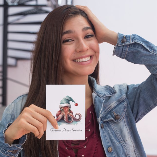 Octopus Christmas Joy, custom Invitation (Creator Uploaded)