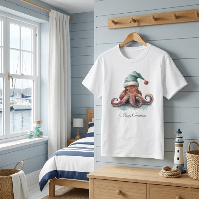 Octopus Christmas Joy, custom T-Shirt (Creator Uploaded)