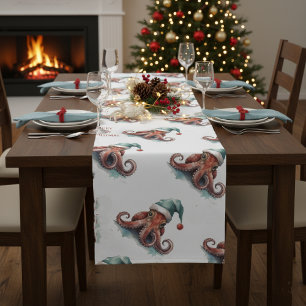 Octopus Christmas Joy Short Table Runner