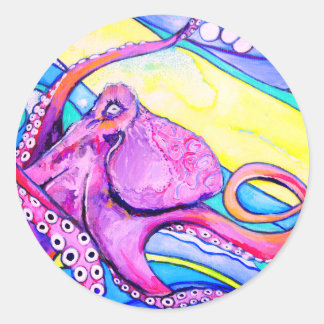 Octopus classic round sticker
