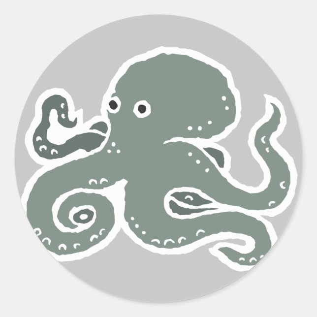 Octopus Classic Round Sticker (Front)