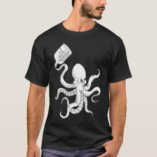 Octopus Clipper Ship in Bottle Tattoo Pirate Ship  T-Shirt