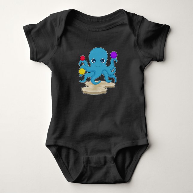 Octopus Color balls Baby Bodysuit (Front)
