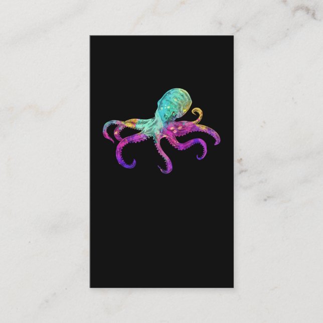 Octopus Colourful Kraken Sea Animal Art Business Card (Front)