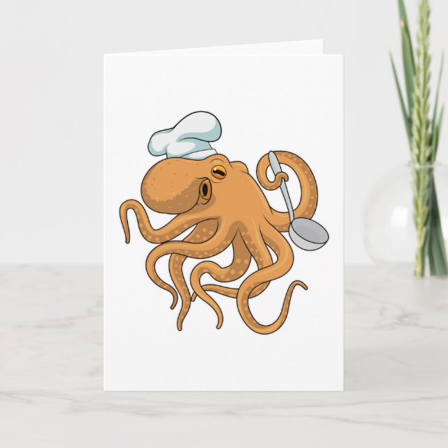 Octopus Cook Chef hat Card (Front)