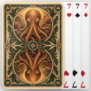 Octopus Coral Reef Watercolor GeoSaga Playing Cards