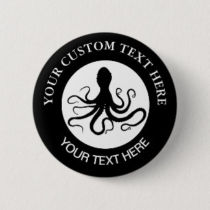 Octopus Custom Logo 6 Cm Round Badge