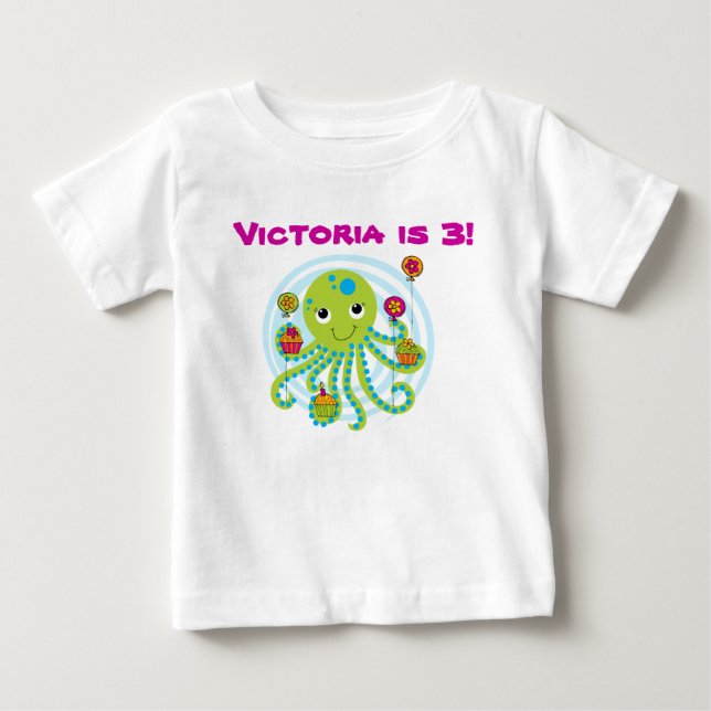 Octopus Customisable Birthday T-shirt (Front)