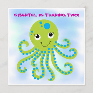 Octopus Customised  Birthday Invitations