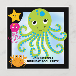 Octopus Customised  Birthday Invitations