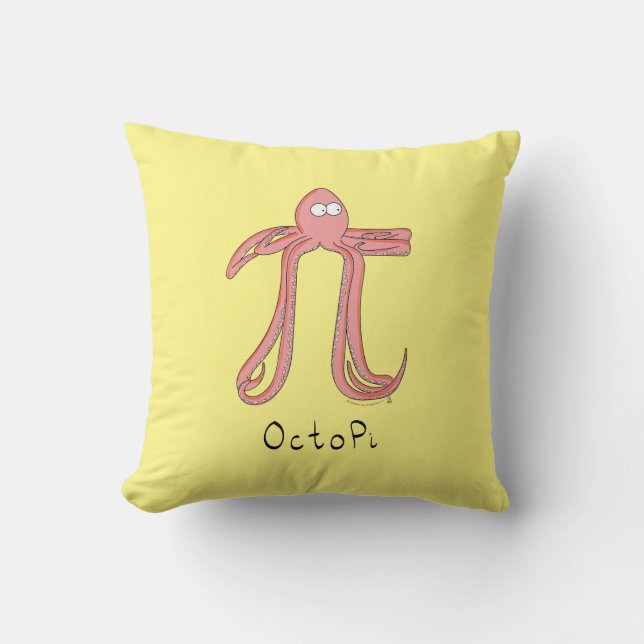 Octopus Cute Math Pi Day Pillow (Front)
