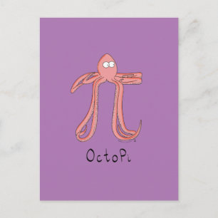 Octopus Cute Math Pi Day Postcard