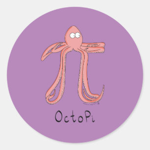 Octopus Cute Math Pi Day Stickers