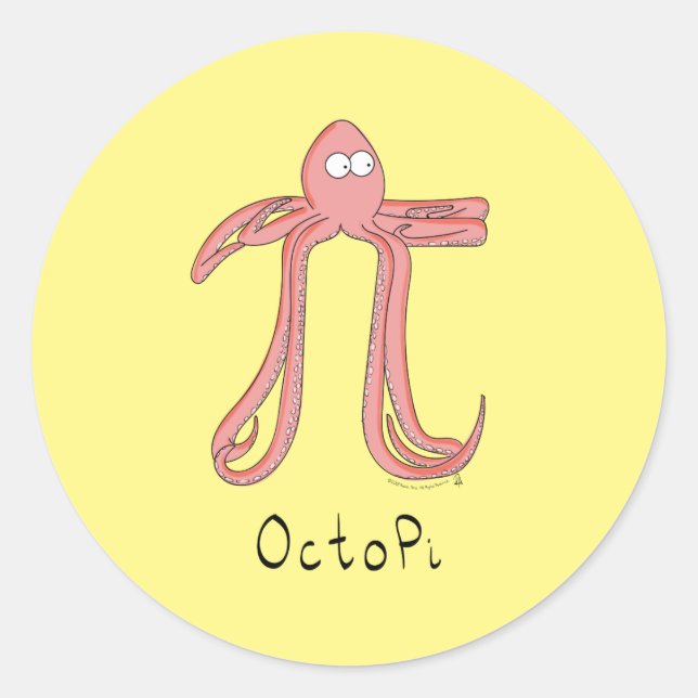 Octopus Cute Math Pi Day Stickers (Front)