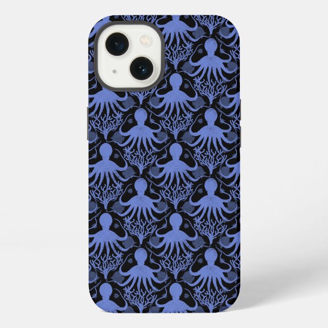 Octopus (dark background) iPhone case (Back)