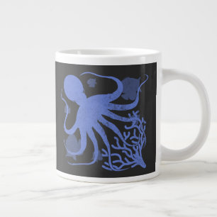 Octopus (dark background) large coffee mug