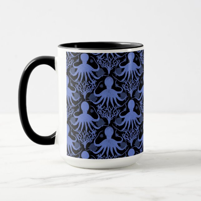 Octopus (dark background) mug (Left)