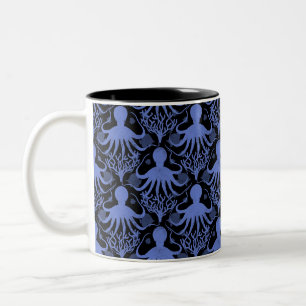 Octopus (dark background) Two-Tone coffee mug
