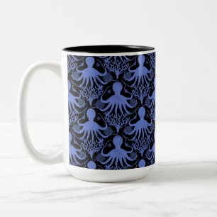 Octopus (dark background) Two-Tone coffee mug