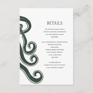 Octopus Deep Sea Modern Wedding Details Enclosure Card