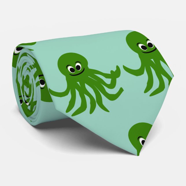 Octopus Design Tie (Rolled)