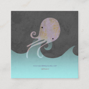 Octopus distressed handmade business card