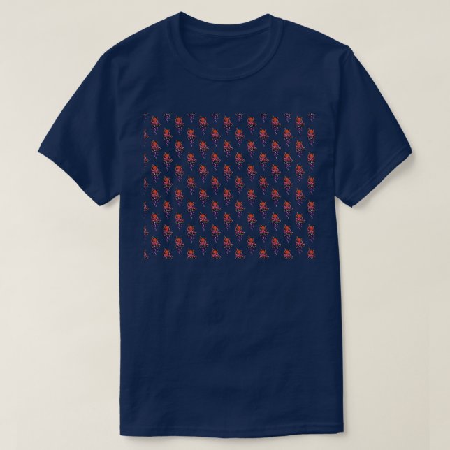 Octopus DJ pattern T-Shirt (Design Front)