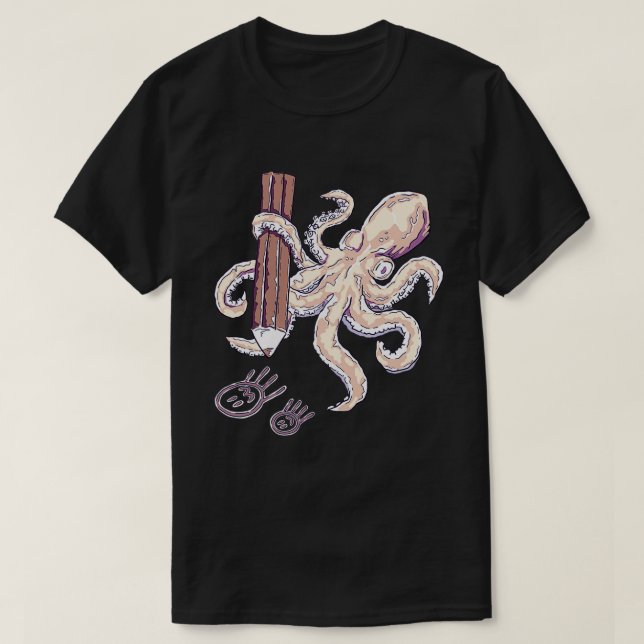 Octopus draw his family T-Shirt (Design Front)
