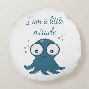 octopus drawing i'm a little miracle round cushion