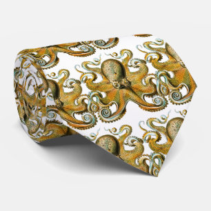 Octopus Drawing Vintage Tentacles Tie