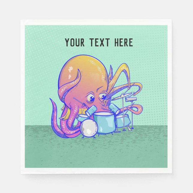 Octopus drumming napkin (Front)