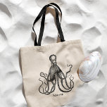 Octopus Embrace | Personalised Name Tote Bag<br><div class="desc">Vintage octopus themed custom tote bags.</div>