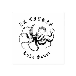 octopus ex libris stamp