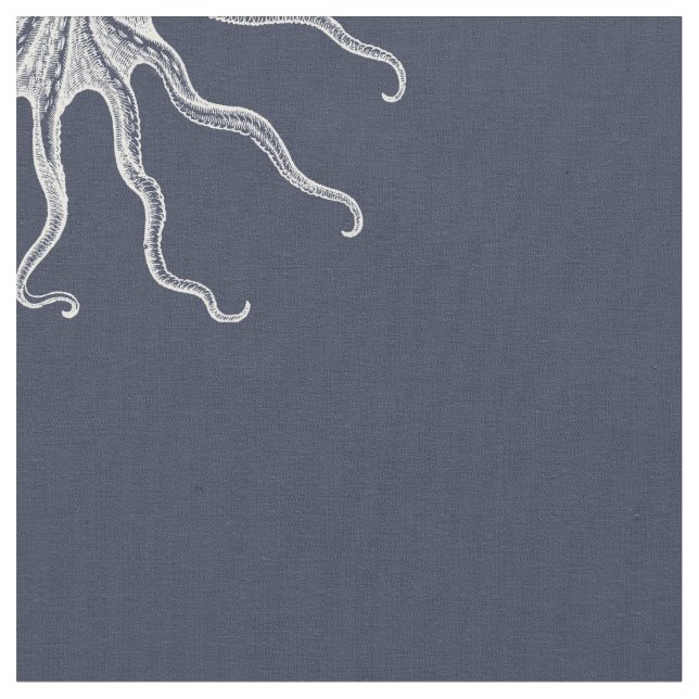 Octopus Fabric, Navy Fabric (Close Up)