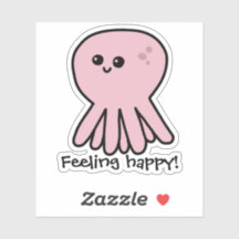 Octopus Feeling Happy Pink Mood