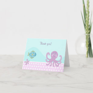 OCTOPUS & FISH Folded Thank you notes