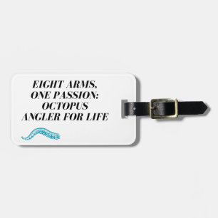 Octopus fishing luggage tag