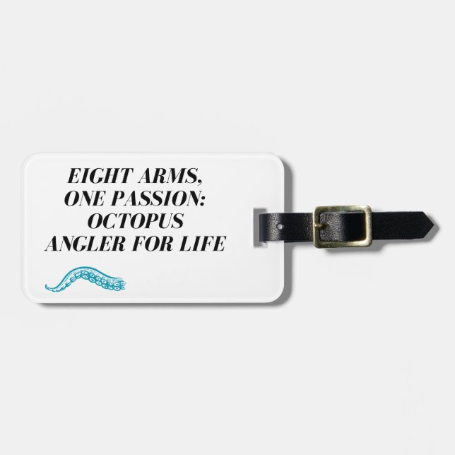 Octopus fishing  luggage tag (Front Horizontal)