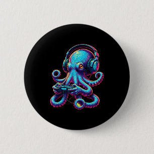 Octopus Gaming Animal Video Games Funny Octopus 6 Cm Round Badge