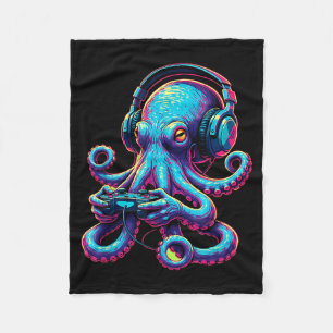 Octopus Gaming Animal Video Games Funny Octopus  Fleece Blanket