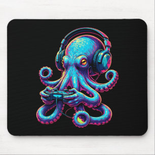 Octopus Gaming Animal Video Games Funny Octopus  Mouse Mat