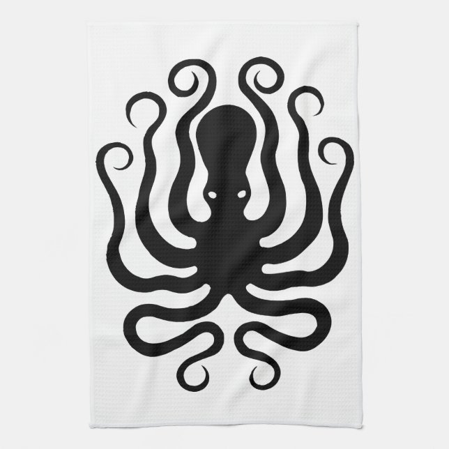 Octopus, Greek relief design Tea Towel (Vertical)