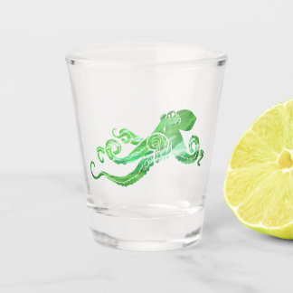 Octopus Green Shot Glass