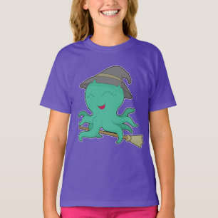 Octopus Halloween Witch T-Shirt
