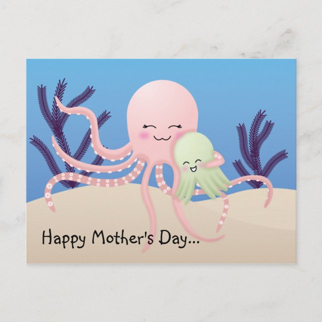 Octopus, Happy Mother's Day... Postcard (Front)