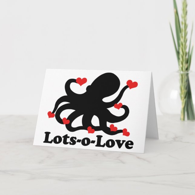 Octopus has a lots of love holiday card (Front)
